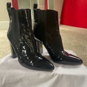 Vince Camuto black shiny boots